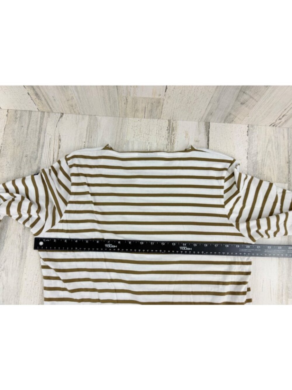 Saint James L’atelier Sz 14 M Green White Striped T Shirt - Picture 14 of 14